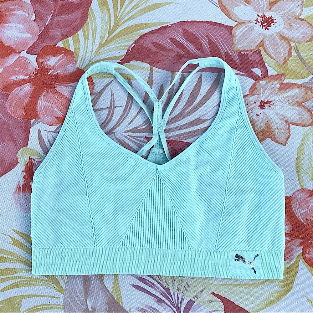 Puma ribbed racer back sports bra Sz L